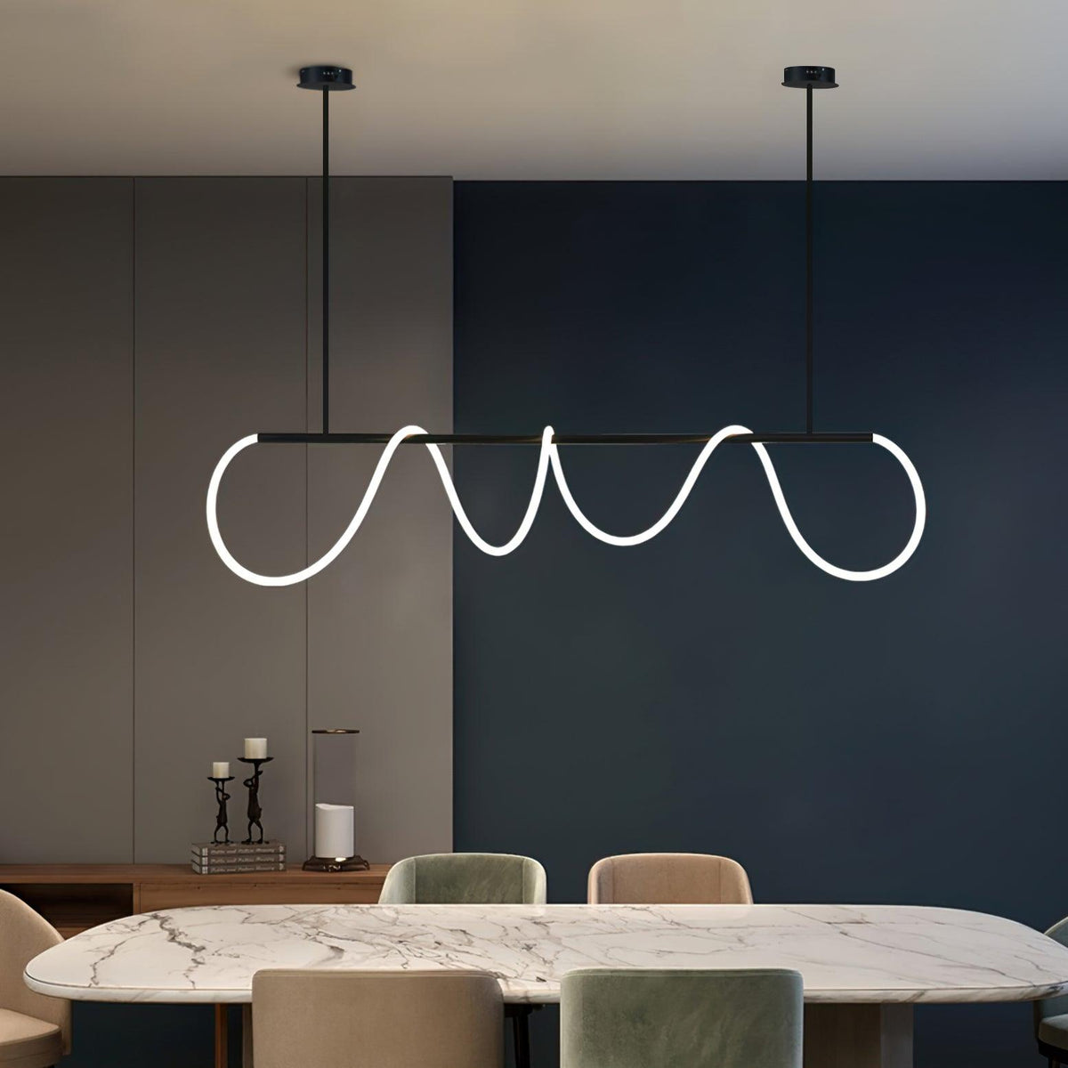 Vocor lámpara de araña Flexible Silicona Curva moderna Elegante
