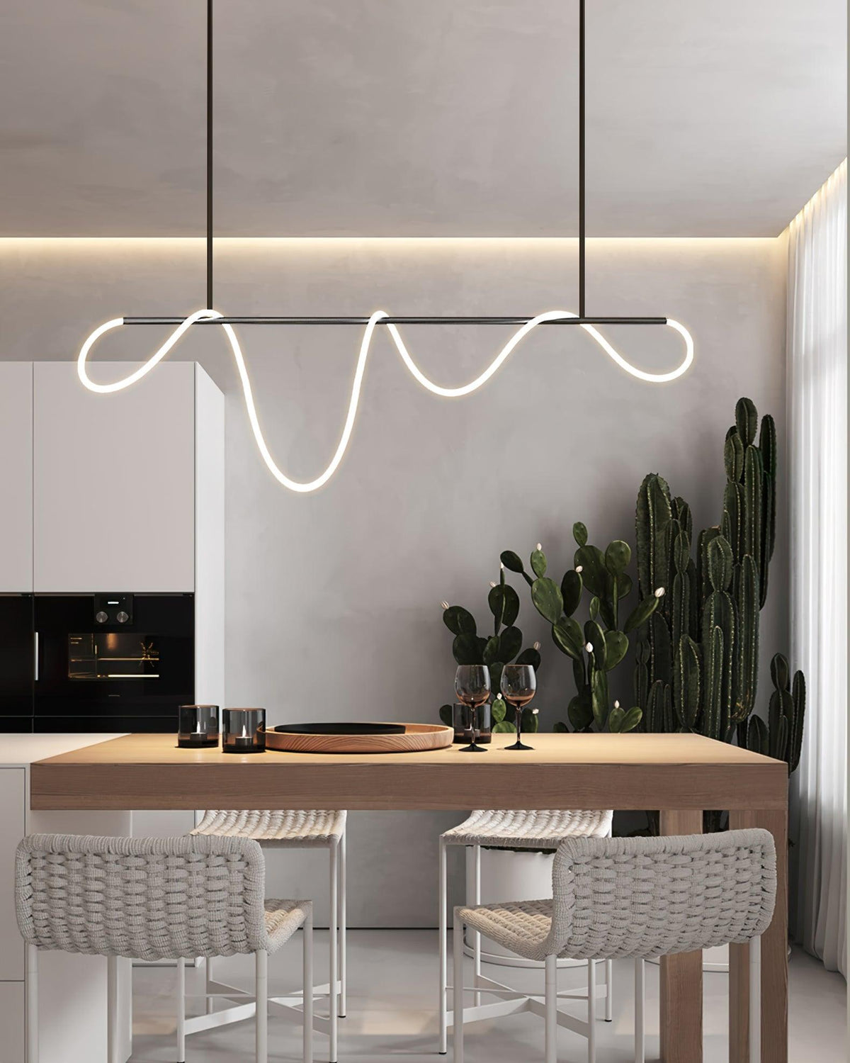 Vocor lámpara de araña Flexible Silicona Curva moderna Elegante