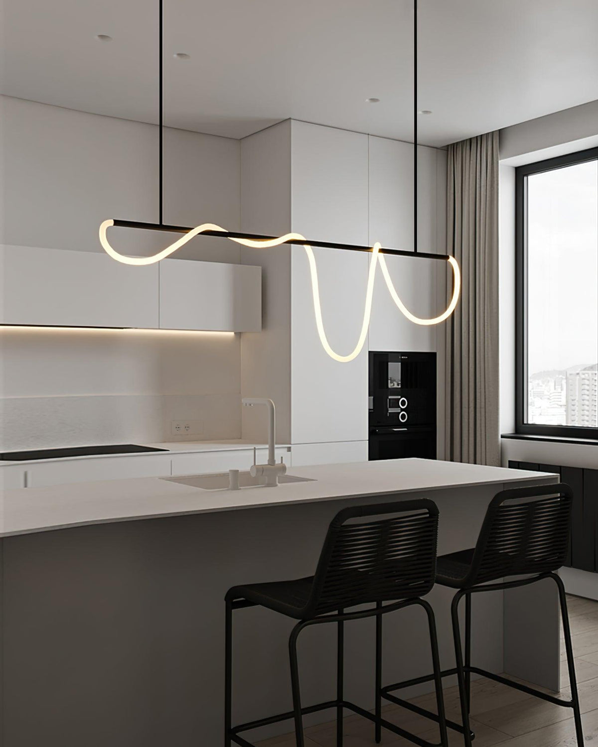 Vocor lámpara de araña Flexible Silicona Curva moderna Elegante