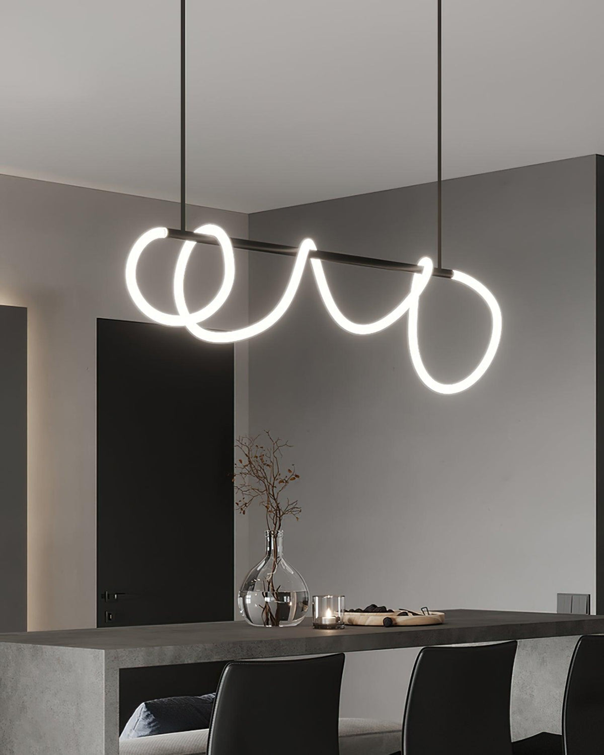 Vocor lámpara de araña Flexible Silicona Curva moderna Elegante