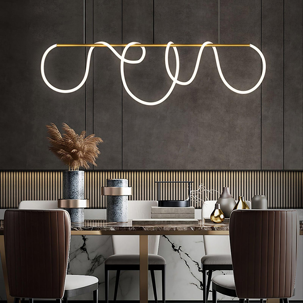 Vocor lámpara de araña Flexible Silicona Curva moderna Elegante