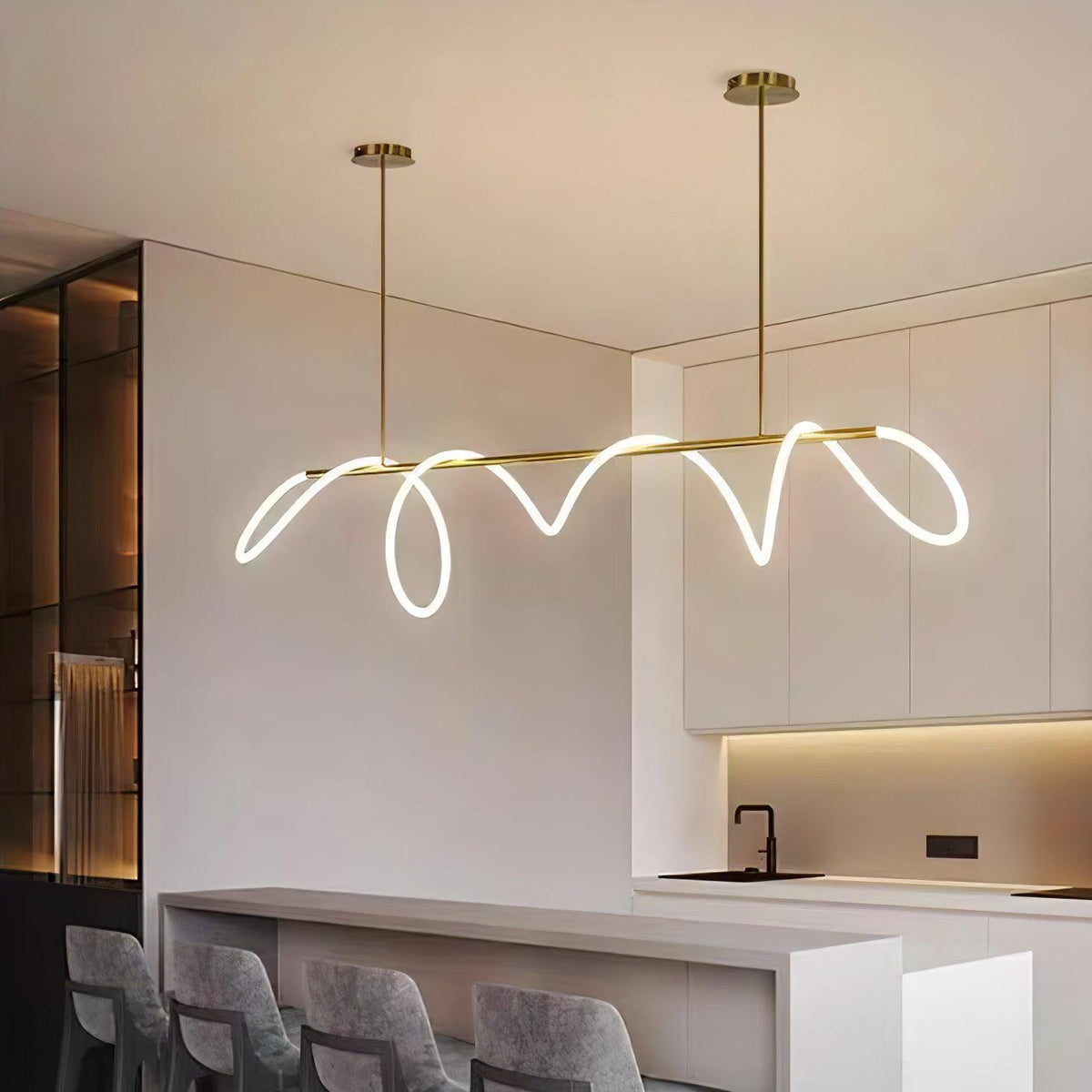 Vocor lámpara de araña Flexible Silicona Curva moderna Elegante