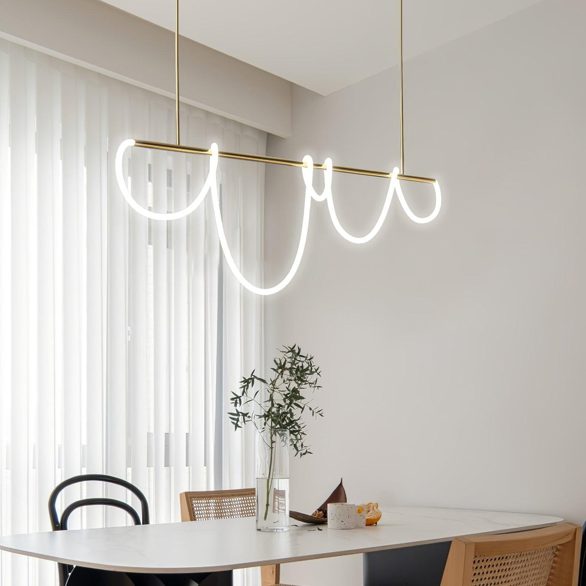 Vocor lámpara de araña Flexible Silicona Curva moderna Elegante
