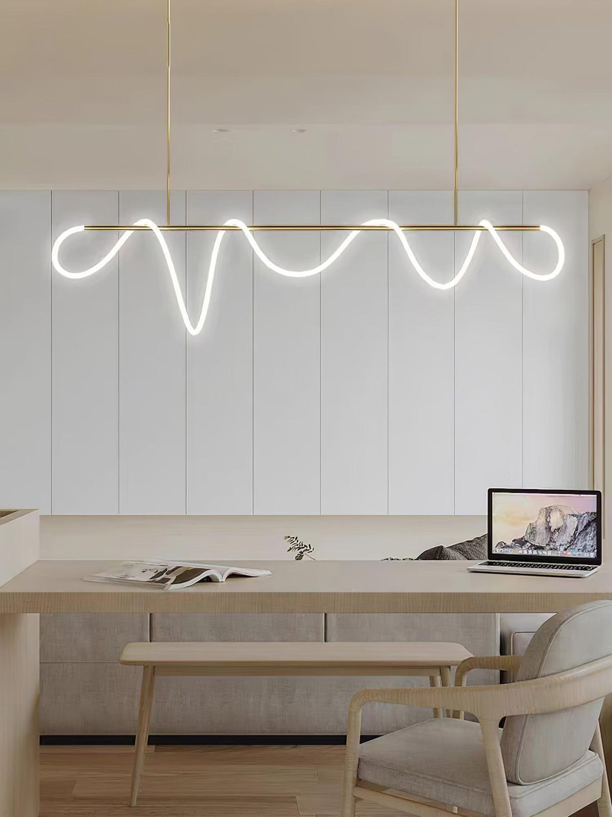 Vocor lámpara de araña Flexible Silicona Curva moderna Elegante