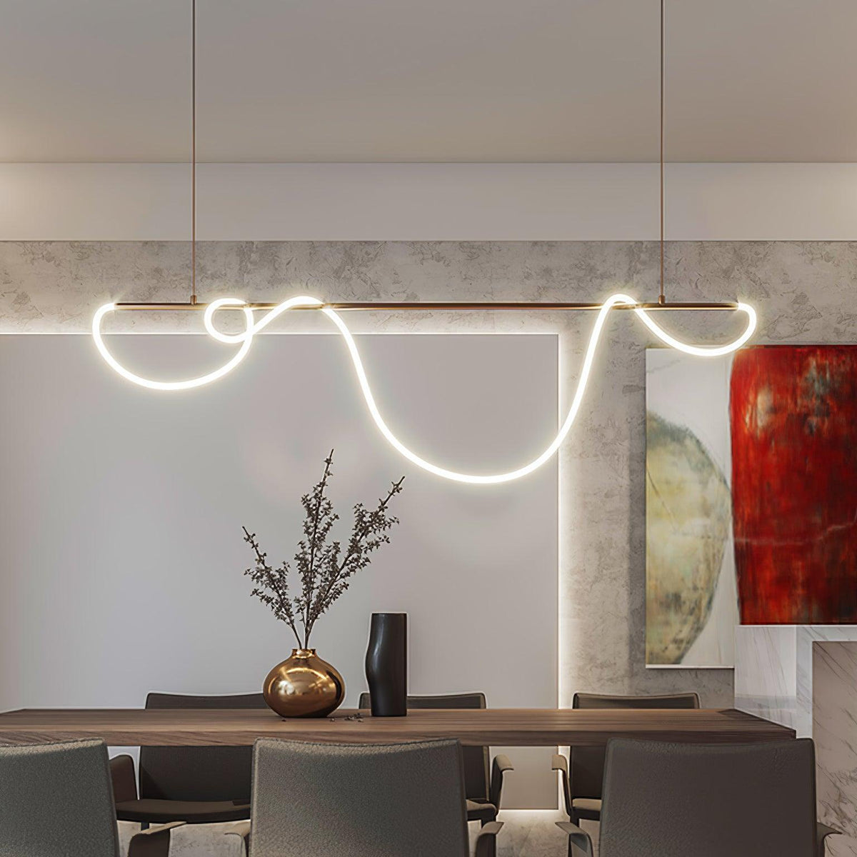 Vocor lámpara de araña Flexible Silicona Curva moderna Elegante