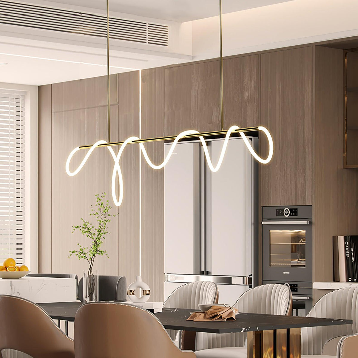 Vocor lámpara de araña Flexible Silicona Curva moderna Elegante