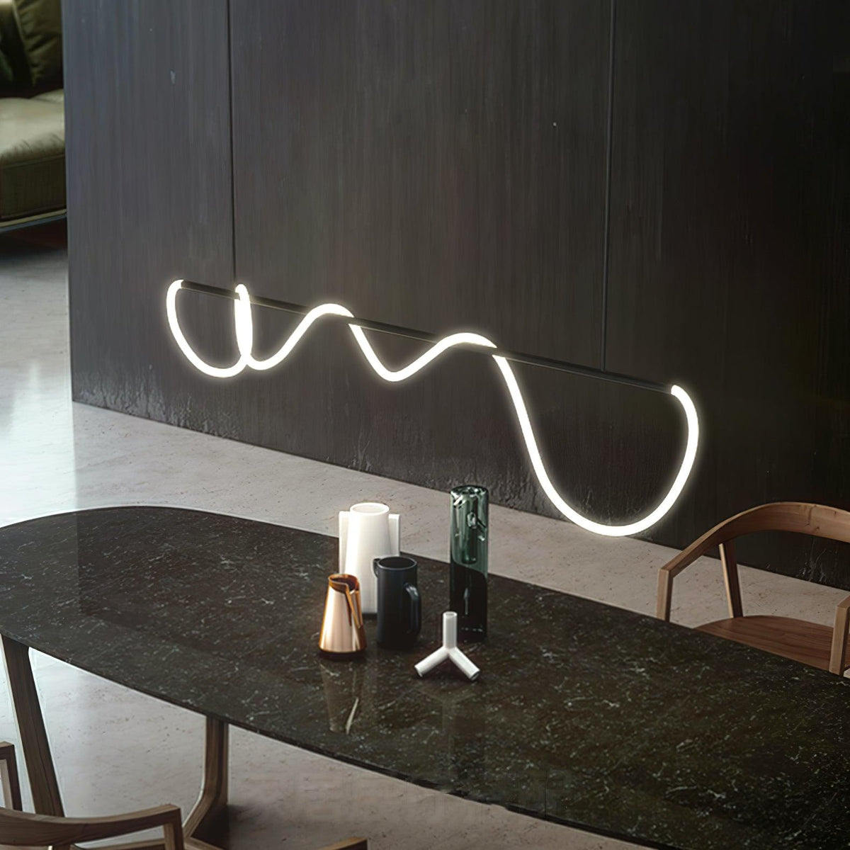 Vocor lámpara de araña Flexible Silicona Curva moderna Elegante