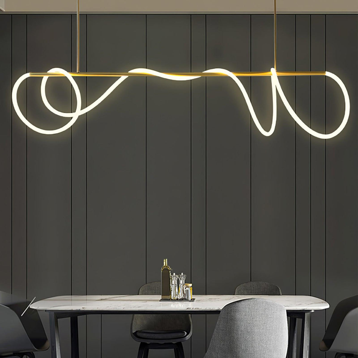 Vocor lámpara de araña Flexible Silicona Curva moderna Elegante