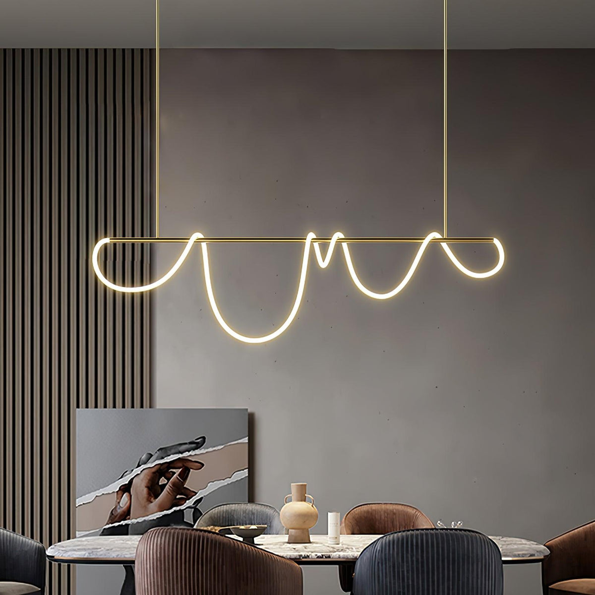 Vocor lámpara de araña Flexible Silicona Curva moderna Elegante