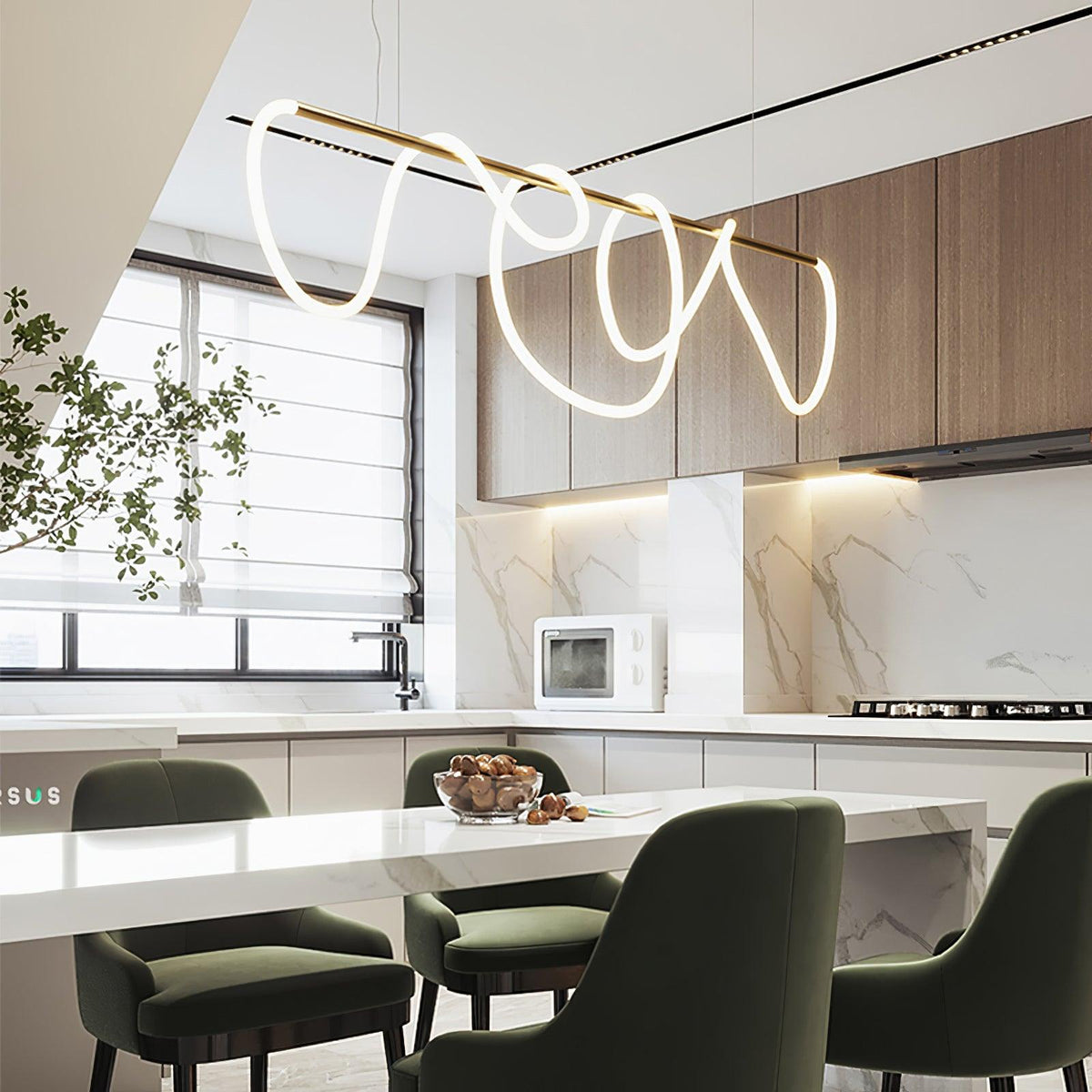 Vocor lámpara de araña Flexible Silicona Curva moderna Elegante