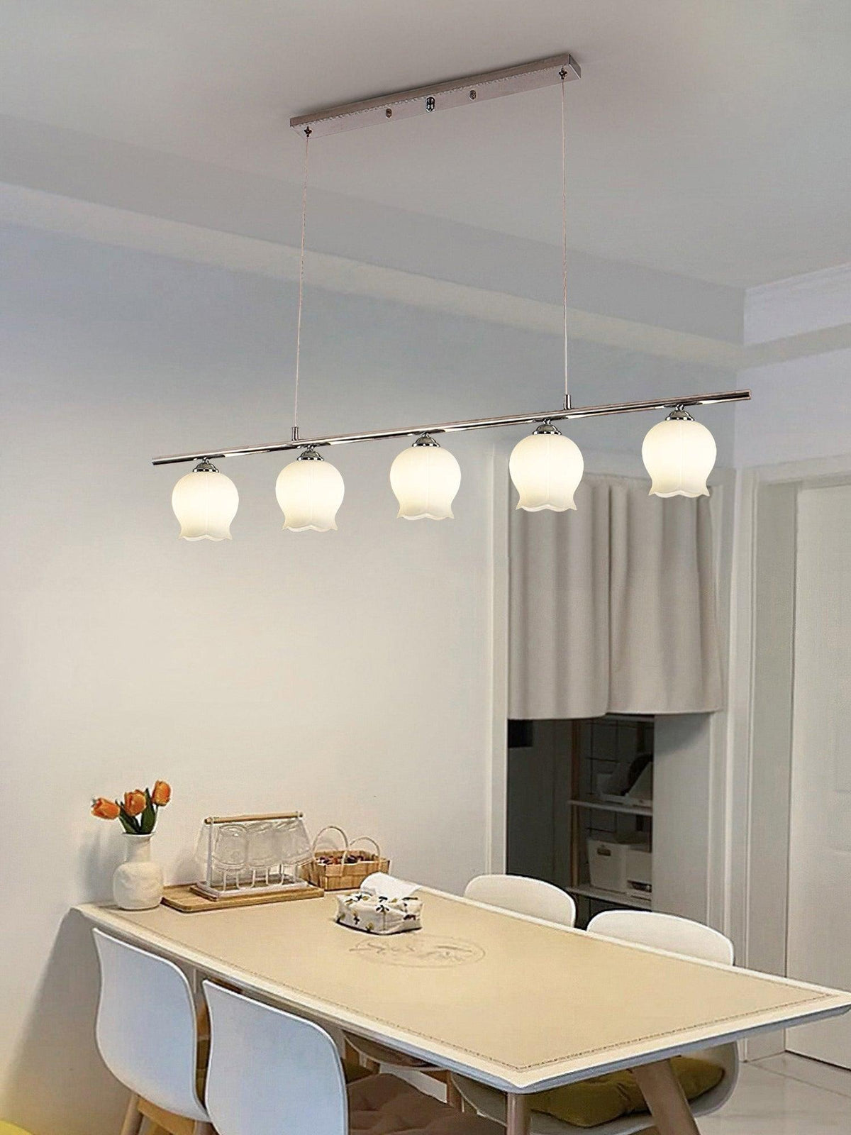 Evenara lámpara colgante moderna minimalista floral de vidrio