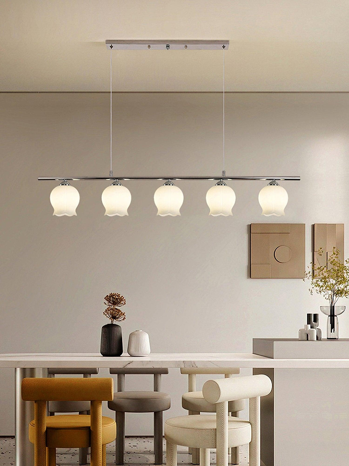 Evenara lámpara colgante moderna minimalista floral de vidrio