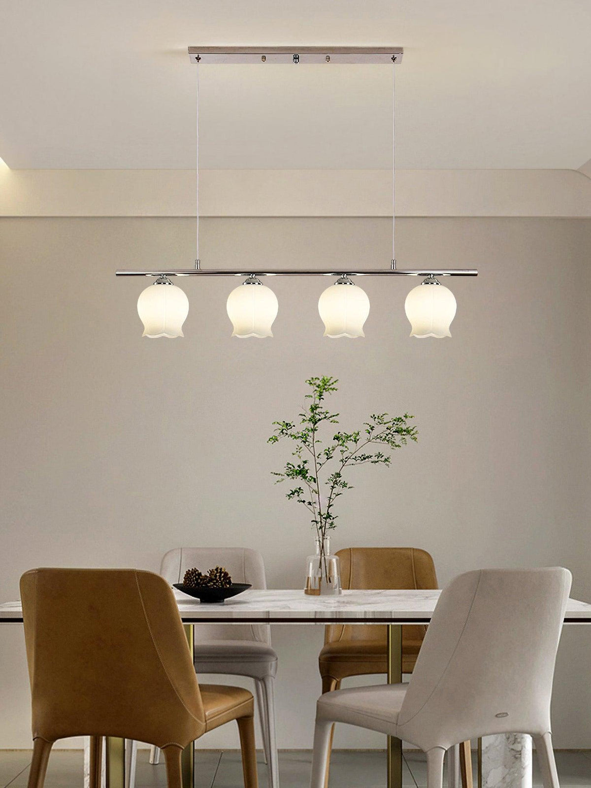 Evenara lámpara colgante moderna minimalista floral de vidrio