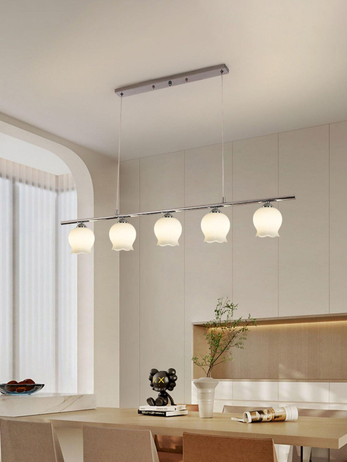 Evenara lámpara colgante moderna minimalista floral de vidrio