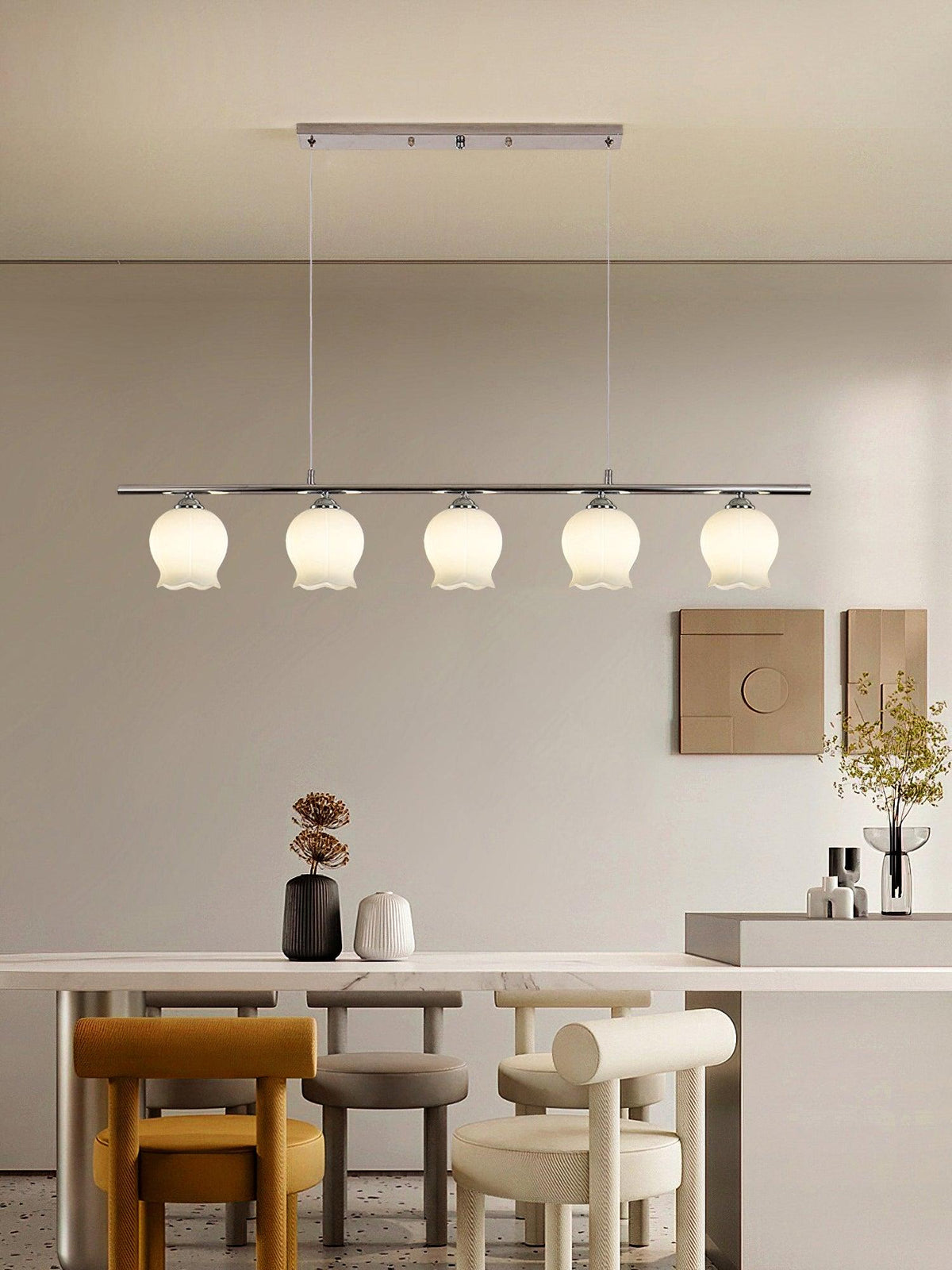 Evenara lámpara colgante moderna minimalista floral de vidrio