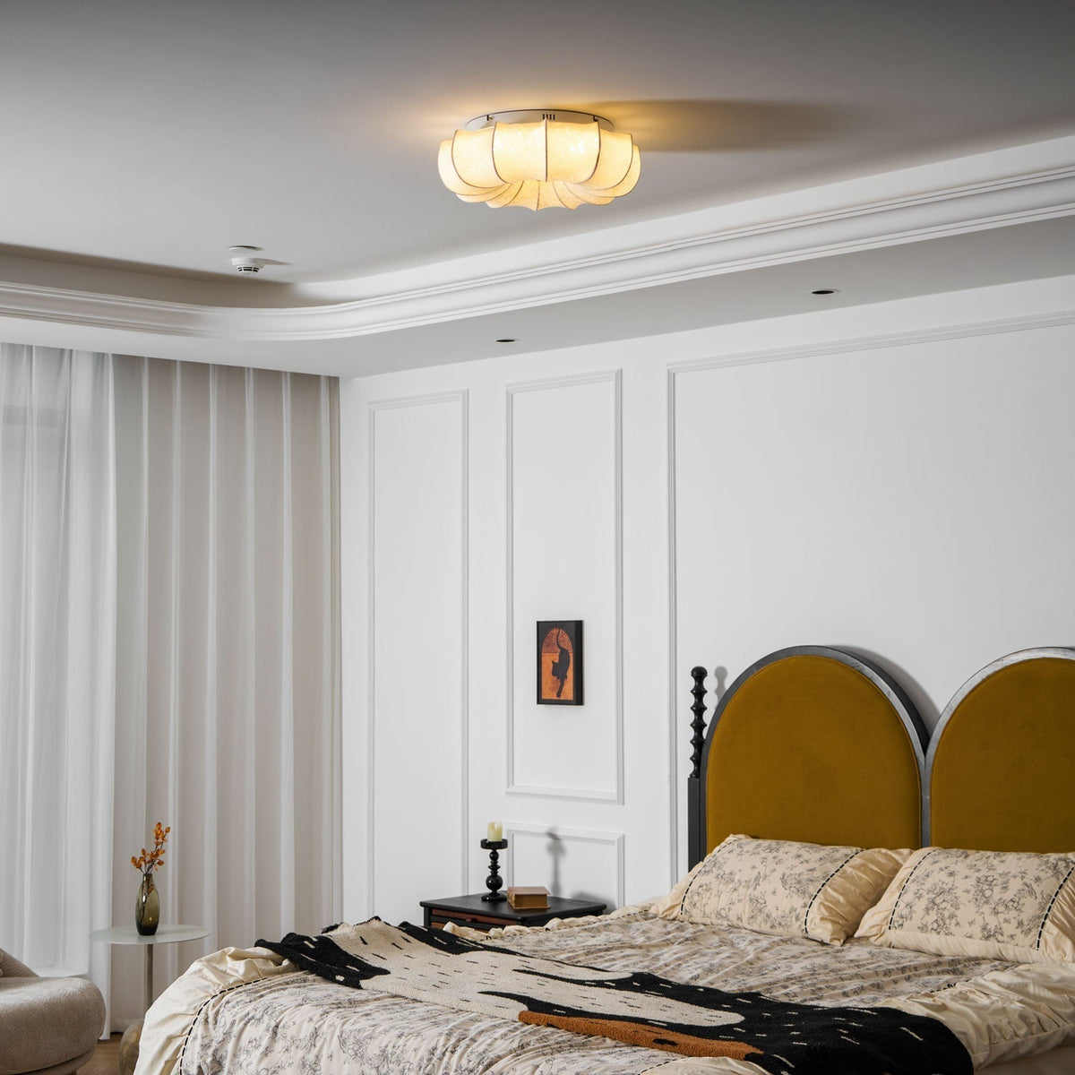 Vivaria lámpara de techo Premium nórdica de madera y tejido