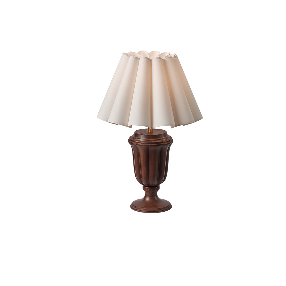Vireo lámpara de mesa de madera y tejido