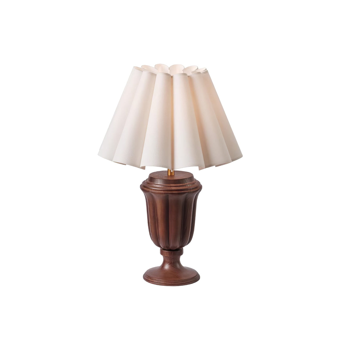 Vireo lámpara de mesa de madera y tejido