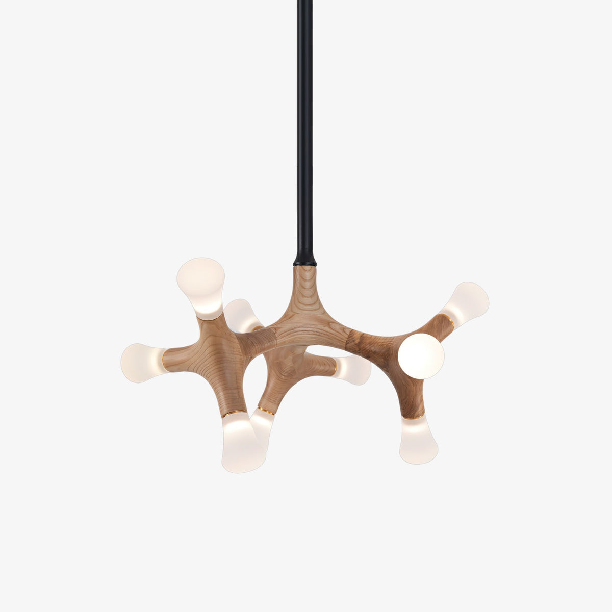 Mynorila lámpara colgante con diseño de rama y estructura de madera