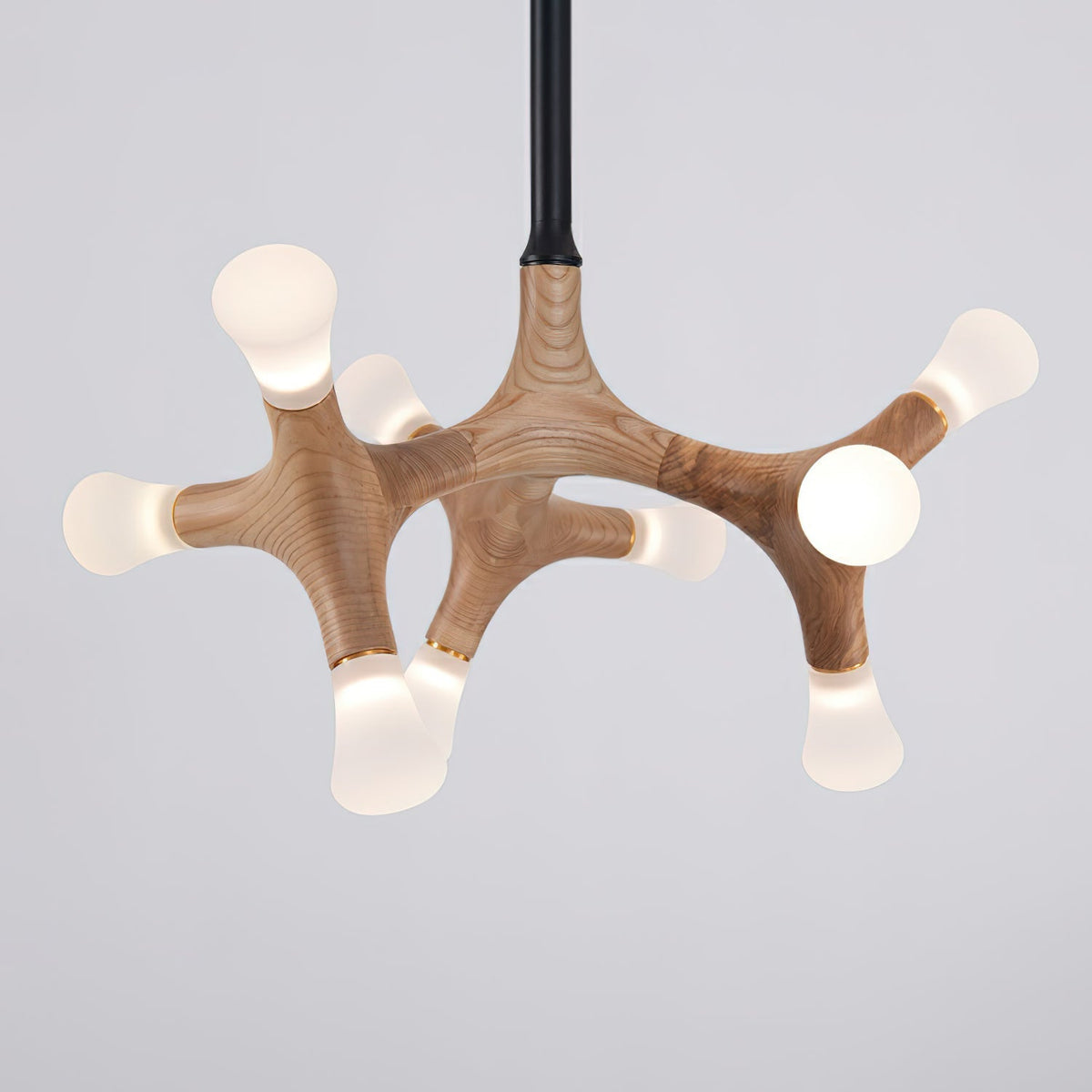 Mynorila lámpara colgante con diseño de rama y estructura de madera