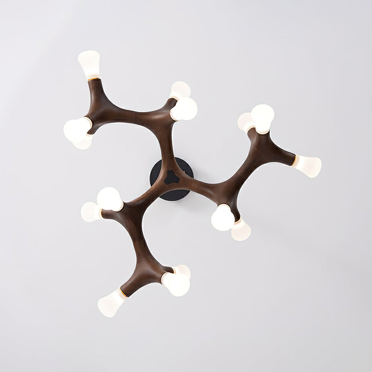 Mynorila lámpara colgante con diseño de rama y estructura de madera