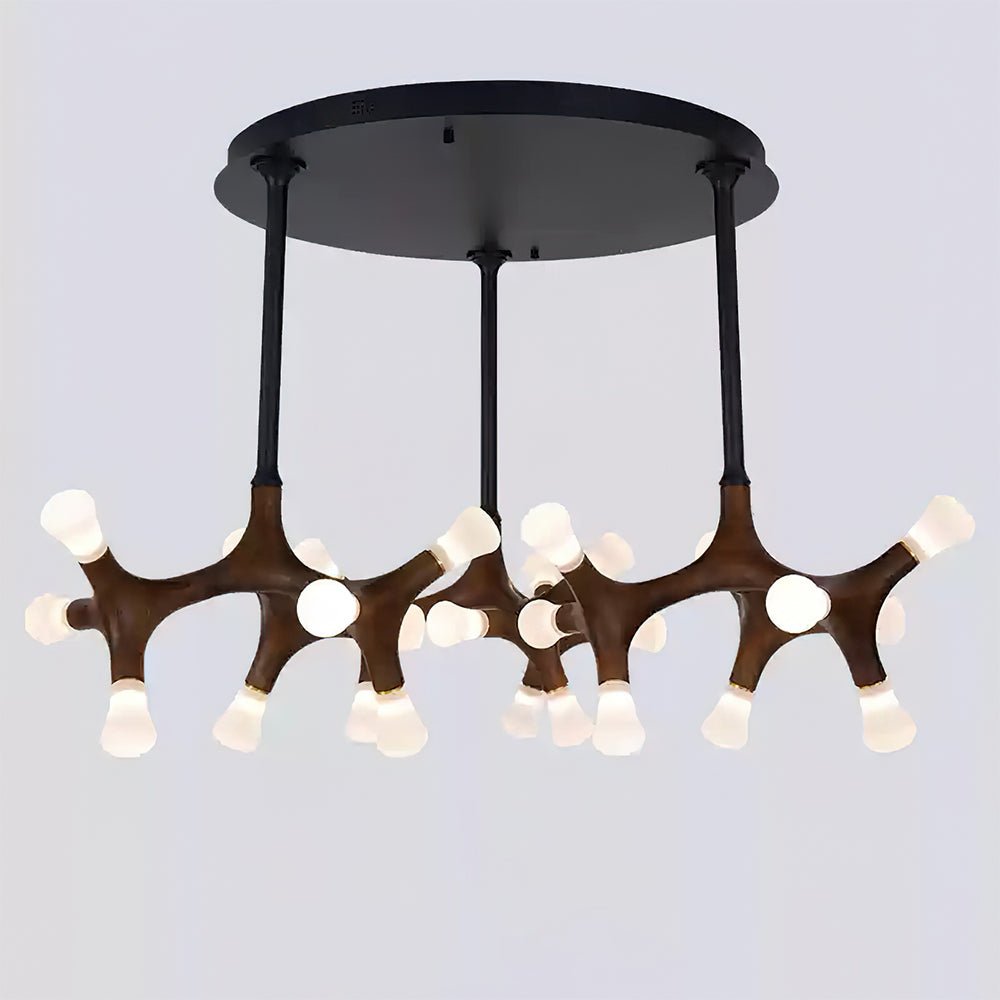 Mynorila lámpara colgante con diseño de rama y estructura de madera
