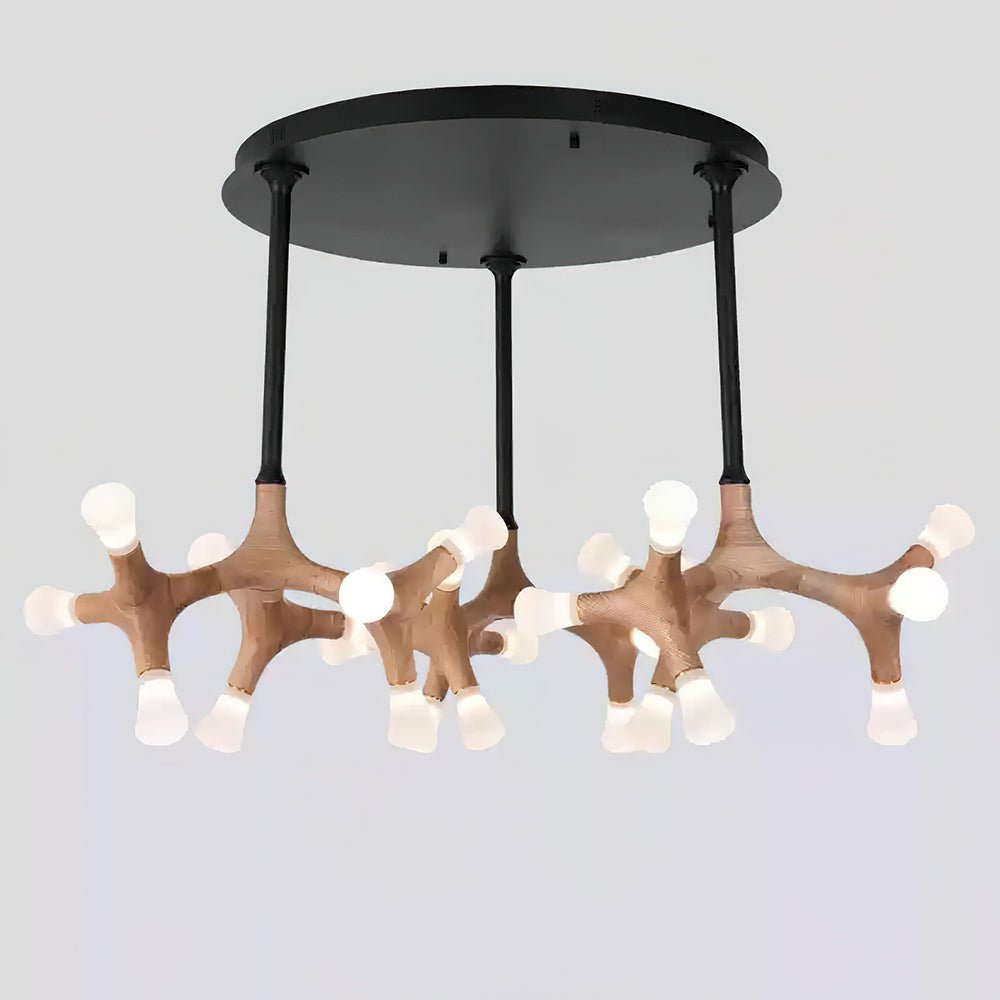 Mynorila lámpara colgante con diseño de rama y estructura de madera