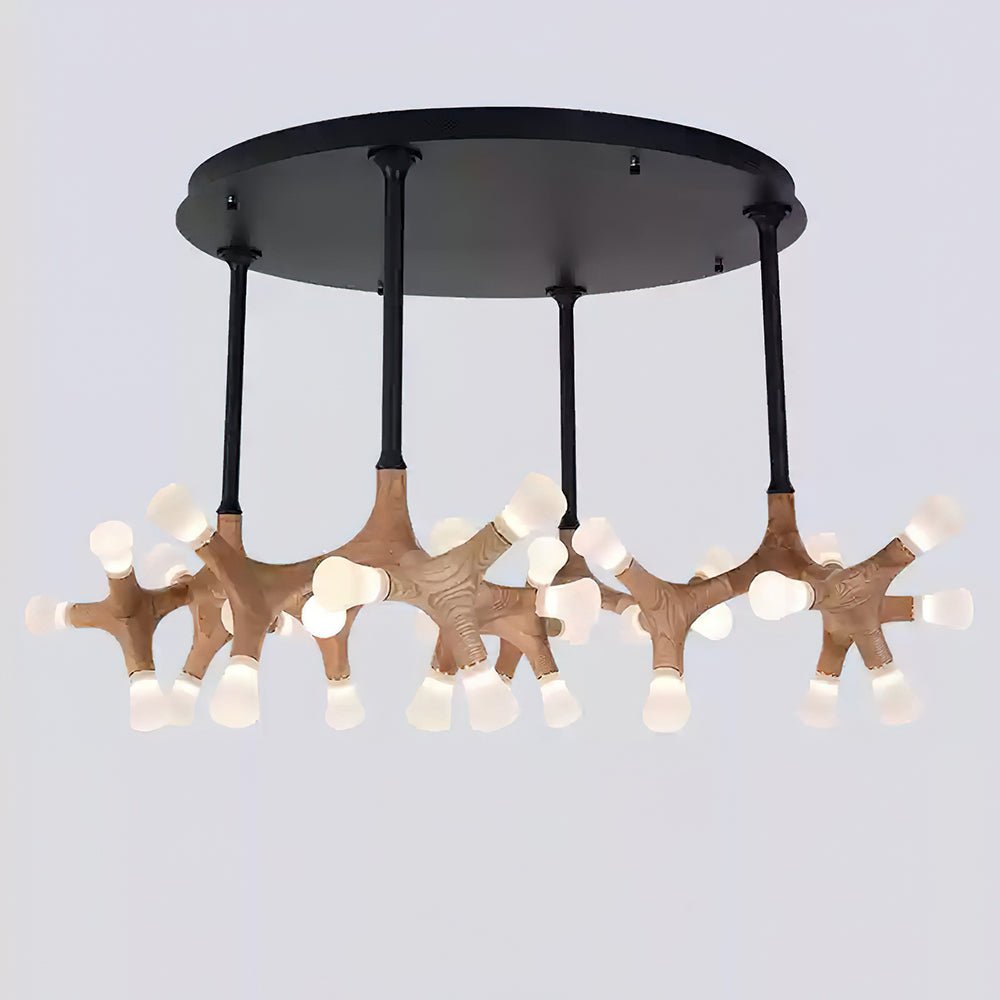 Mynorila lámpara colgante con diseño de rama y estructura de madera