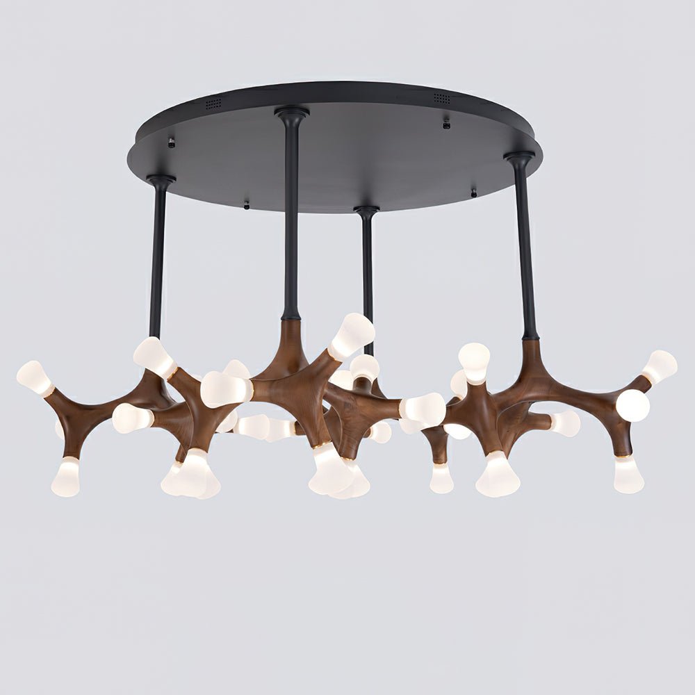 Mynorila lámpara colgante con diseño de rama y estructura de madera