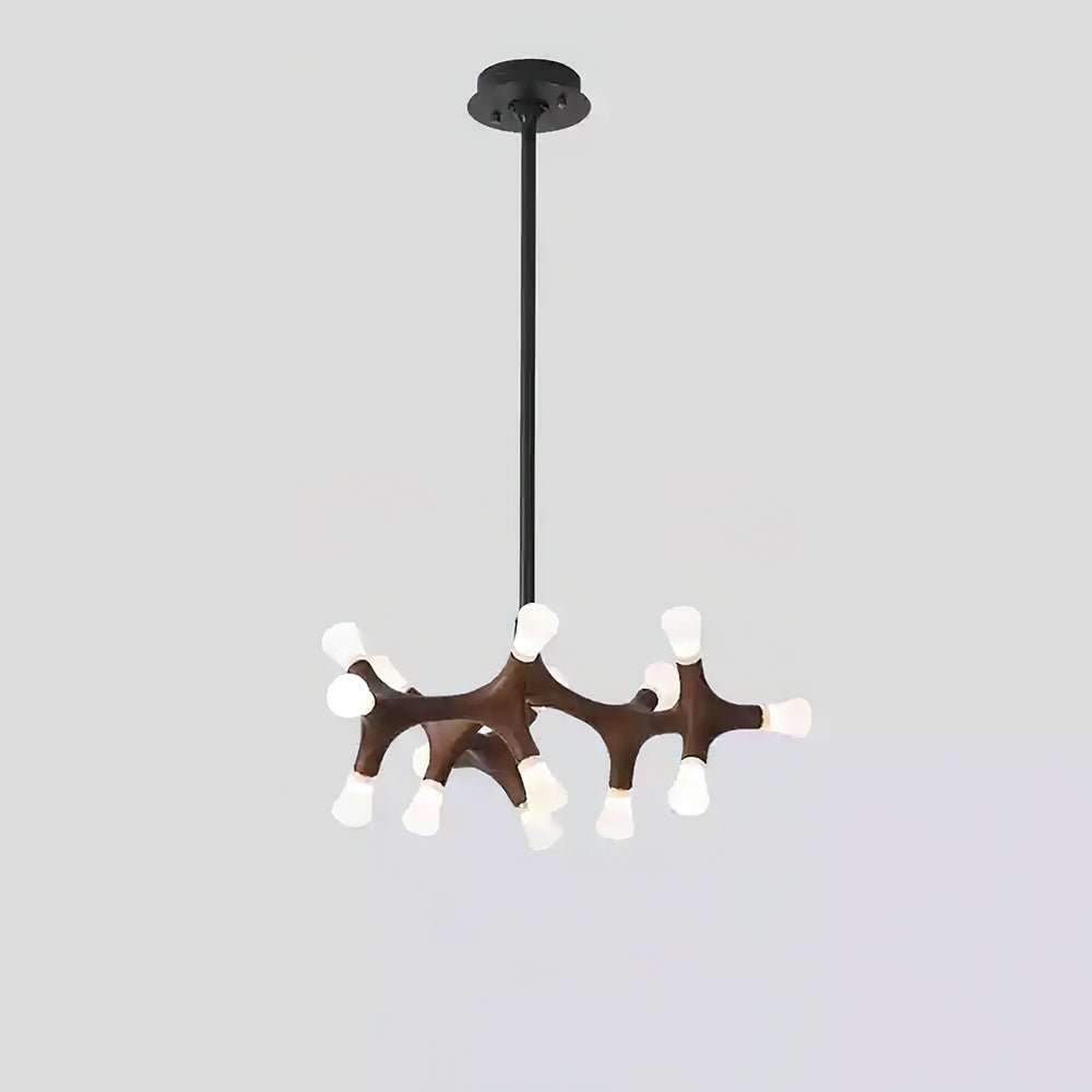 Mynorila lámpara colgante con diseño de rama y estructura de madera