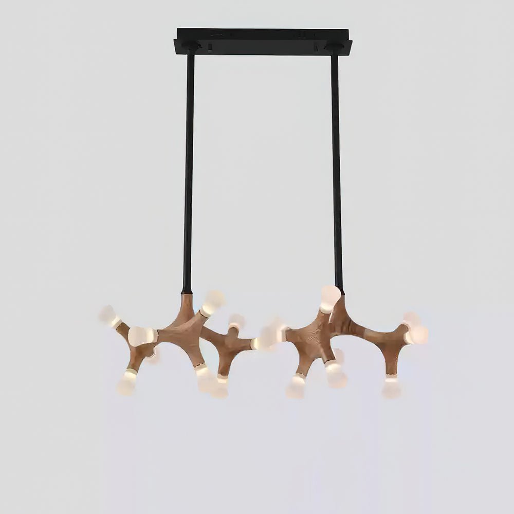 Mynorila lámpara colgante con diseño de rama y estructura de madera