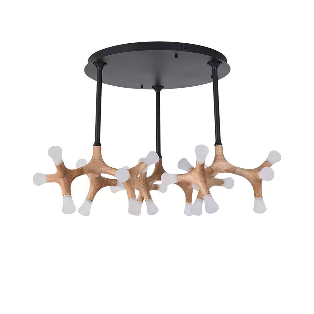 Mynorila lámpara colgante con diseño de rama y estructura de madera