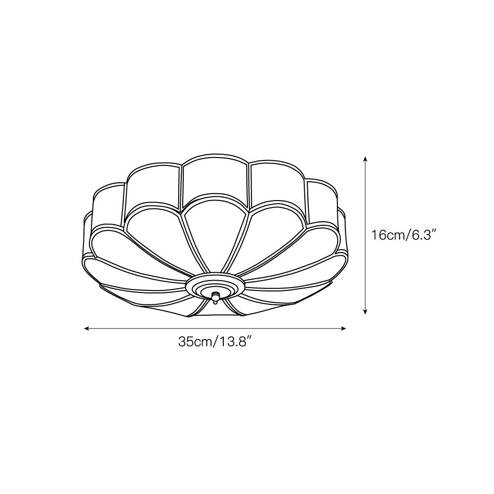 Eiroria lámpara de techo con forma de flor en vidrio y latón