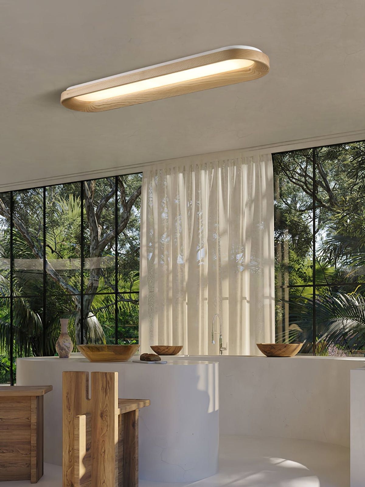 Zatalel lámpara de techo moderna minimalista con diseño de nube fluida en madera