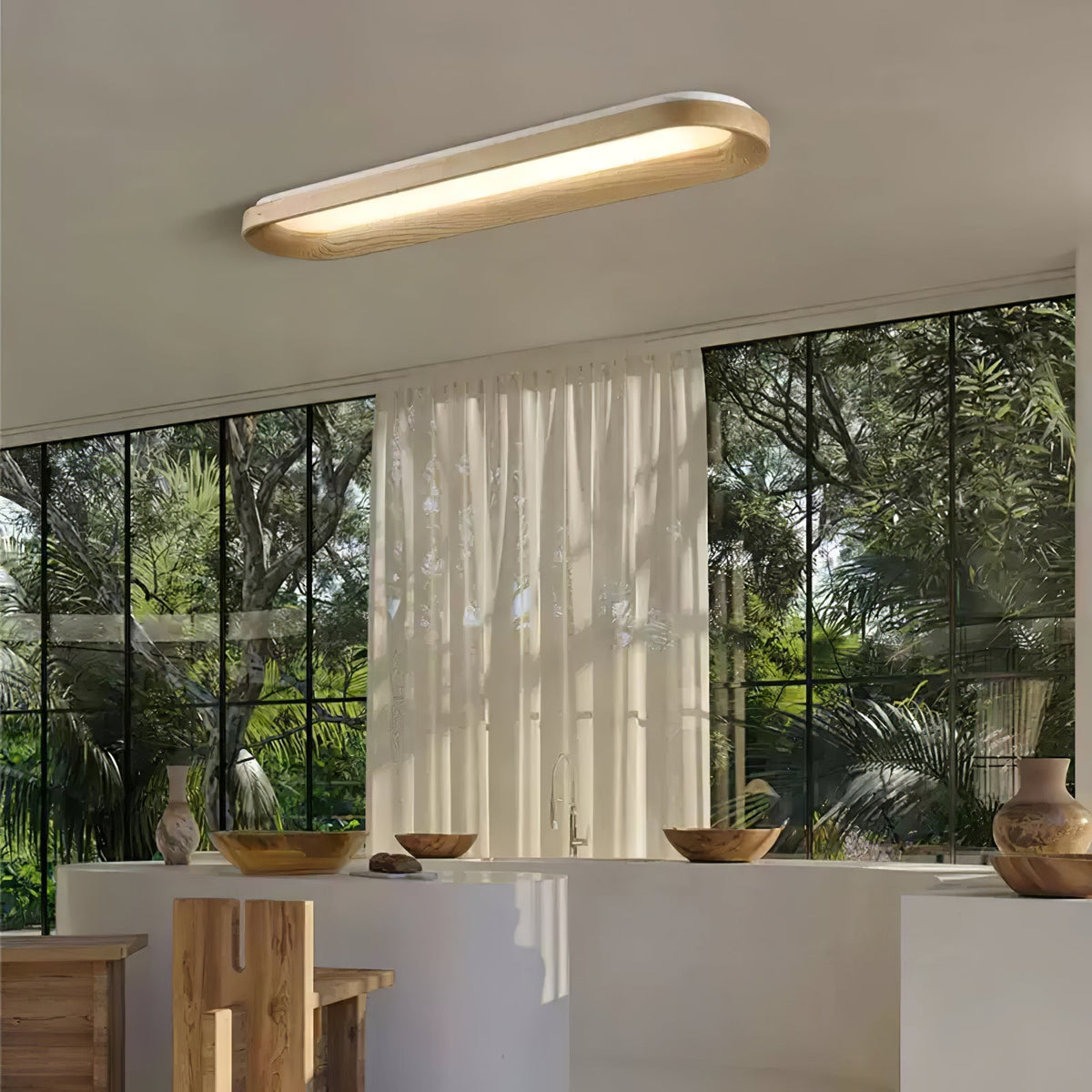 Zatalel lámpara de techo moderna minimalista con diseño de nube fluida en madera