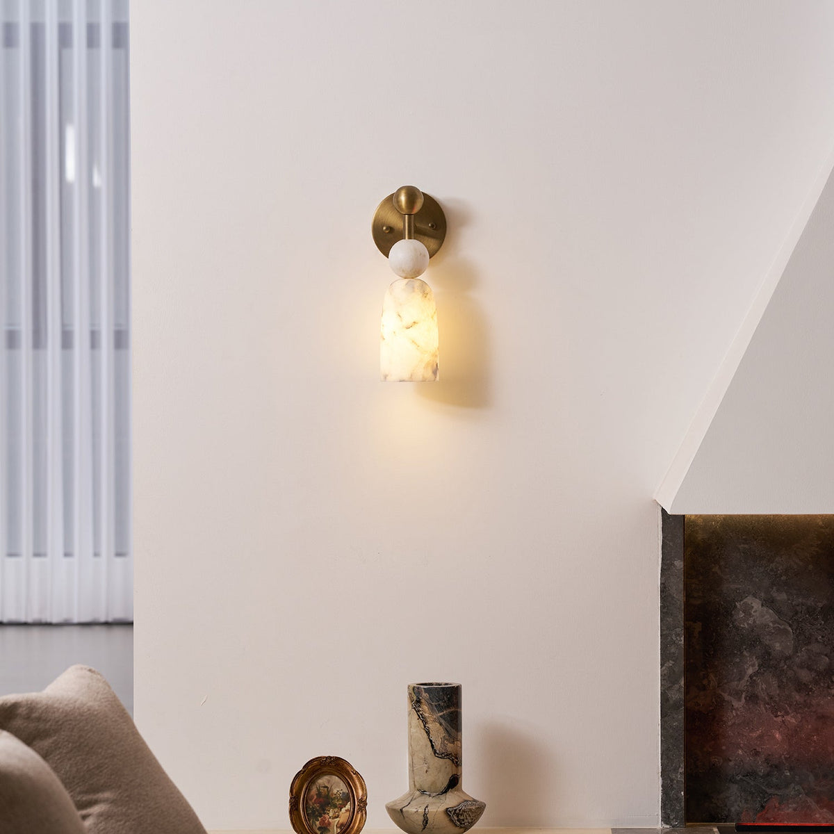 Serafin aplique de pared de alabastro