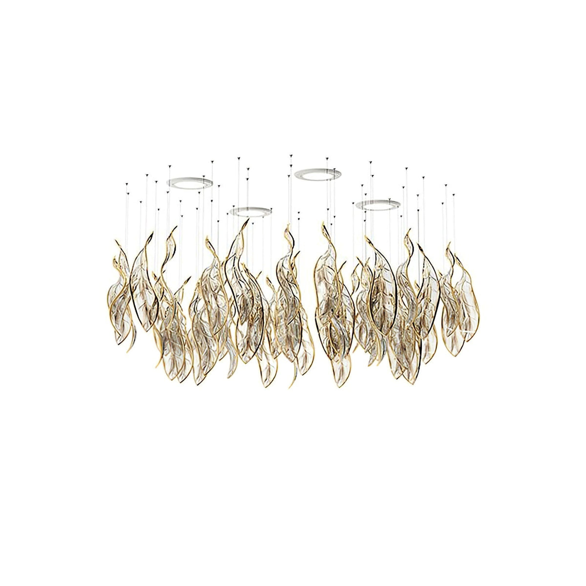 Velelora lámpara de araña Cascading Leaf Luxe