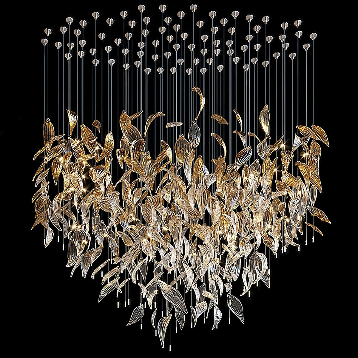 Velelora lámpara de araña Cascading Leaf Luxe