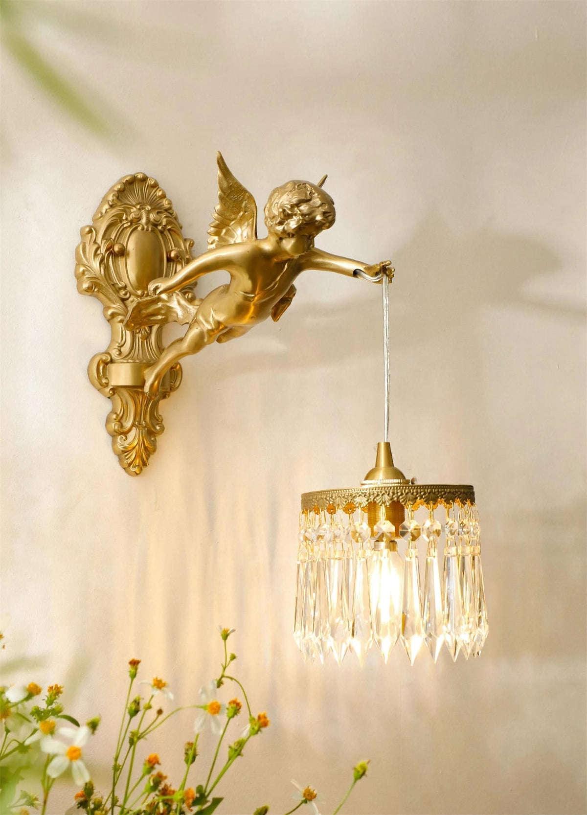 Bex aplique de pared Flying Angel de vidrio