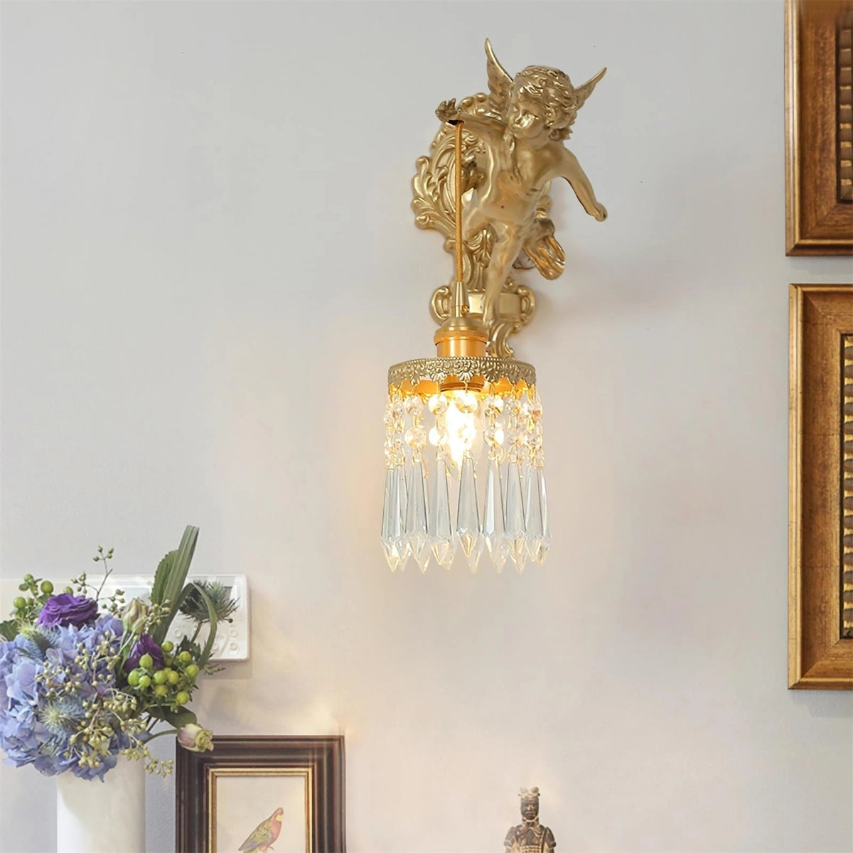 Bex aplique de pared Flying Angel de vidrio