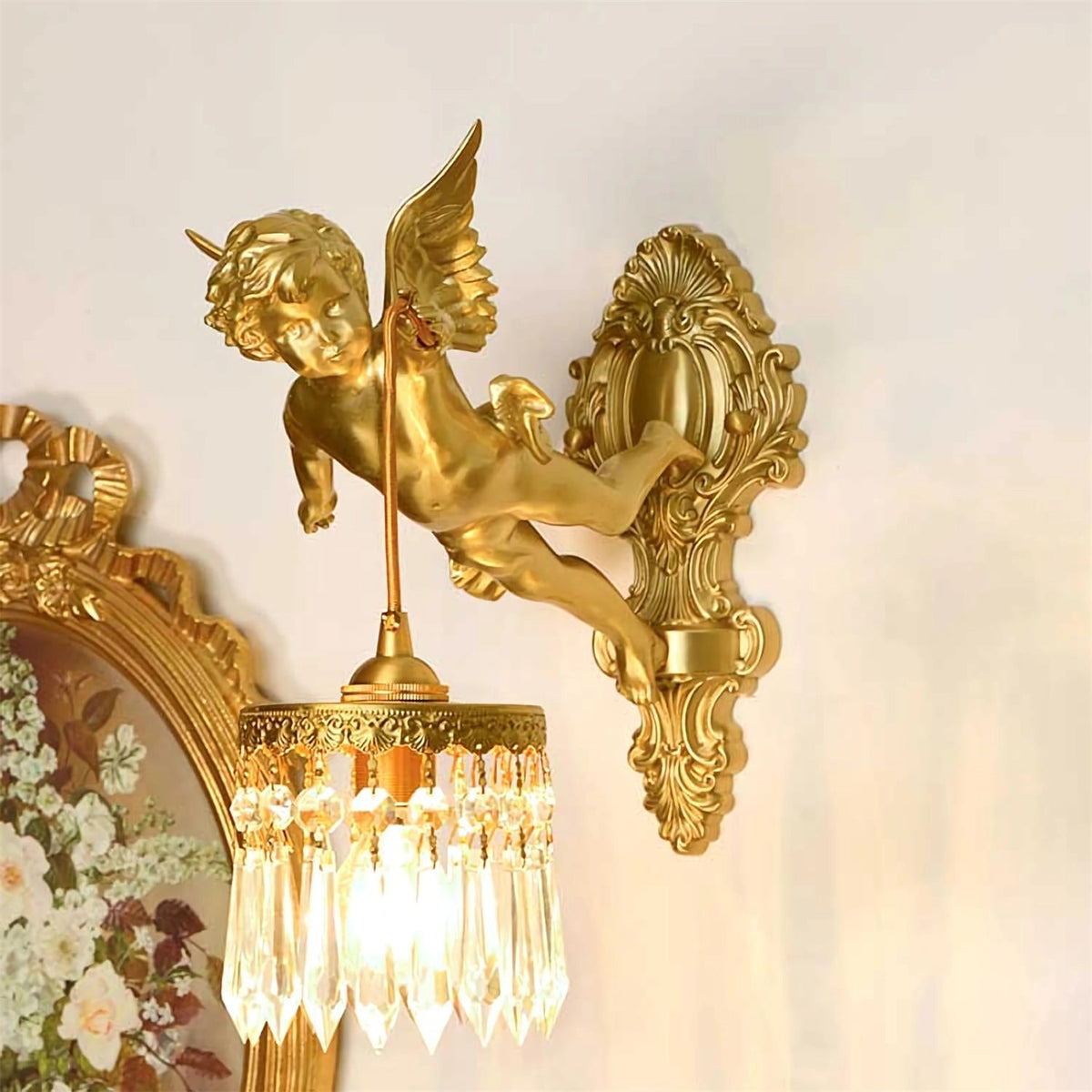 Bex aplique de pared Flying Angel de vidrio