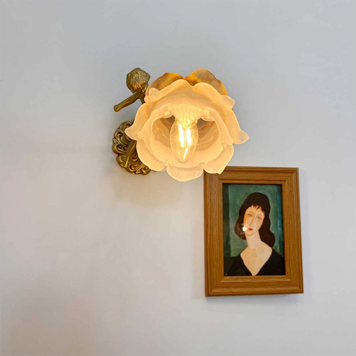 Bex aplique de pared Flying Angel de vidrio