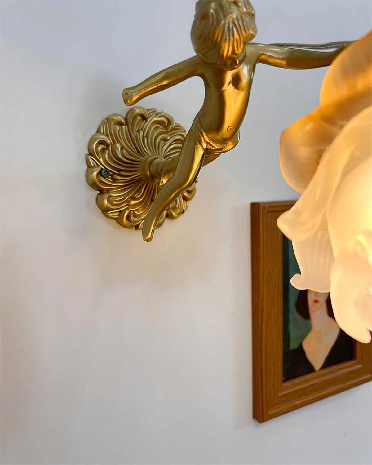 Bex aplique de pared Flying Angel de vidrio