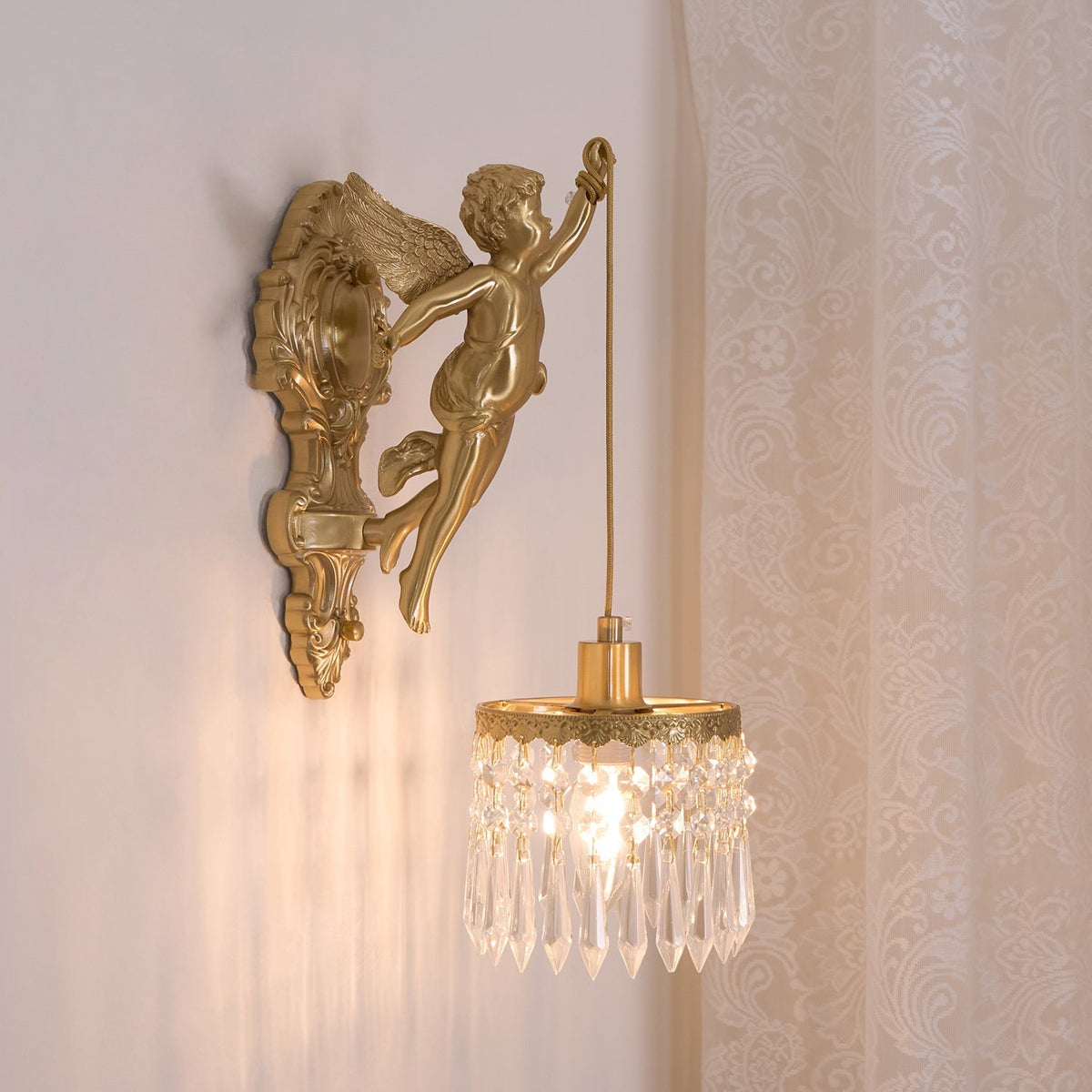 Bex aplique de pared Flying Angel de vidrio