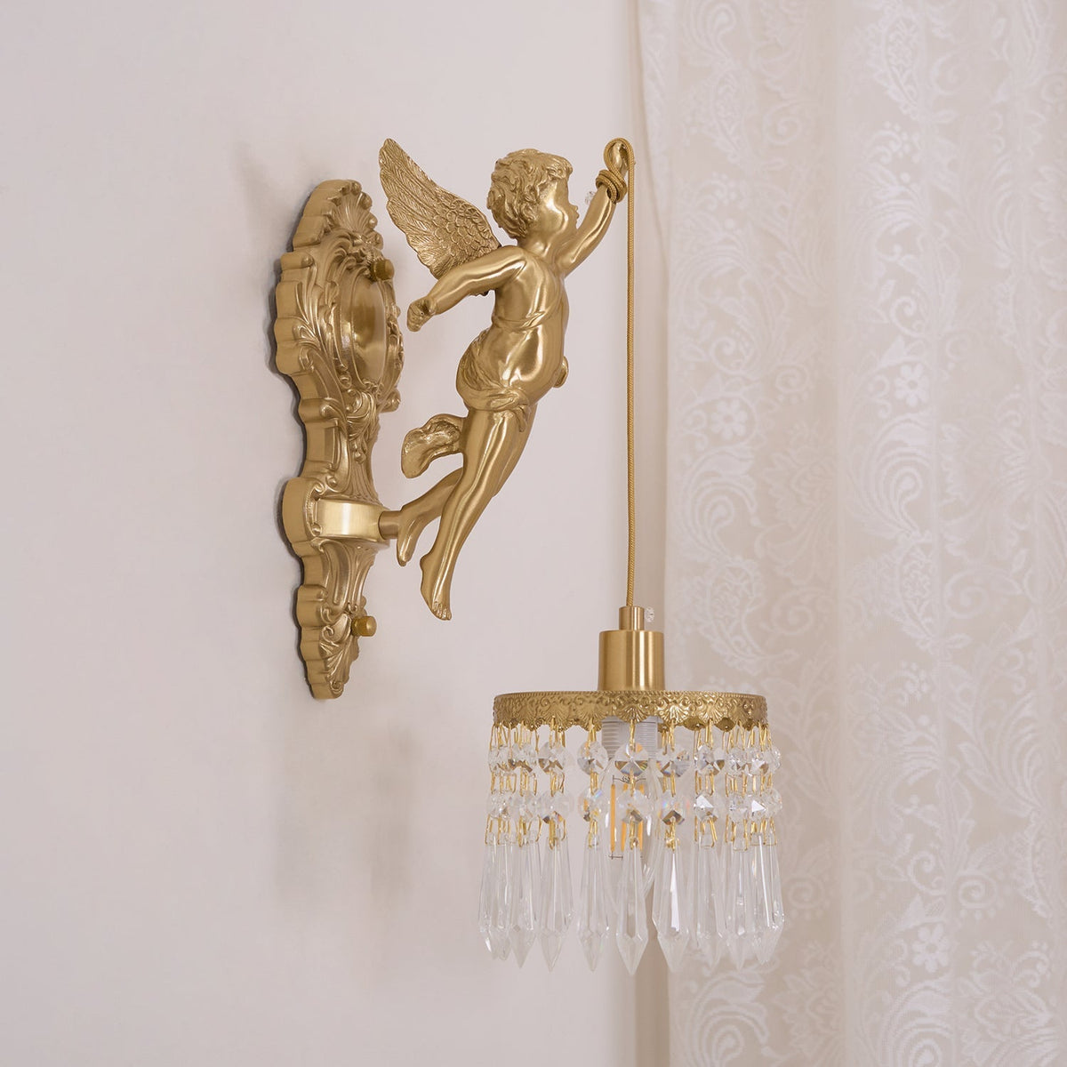 Bex aplique de pared Flying Angel de vidrio