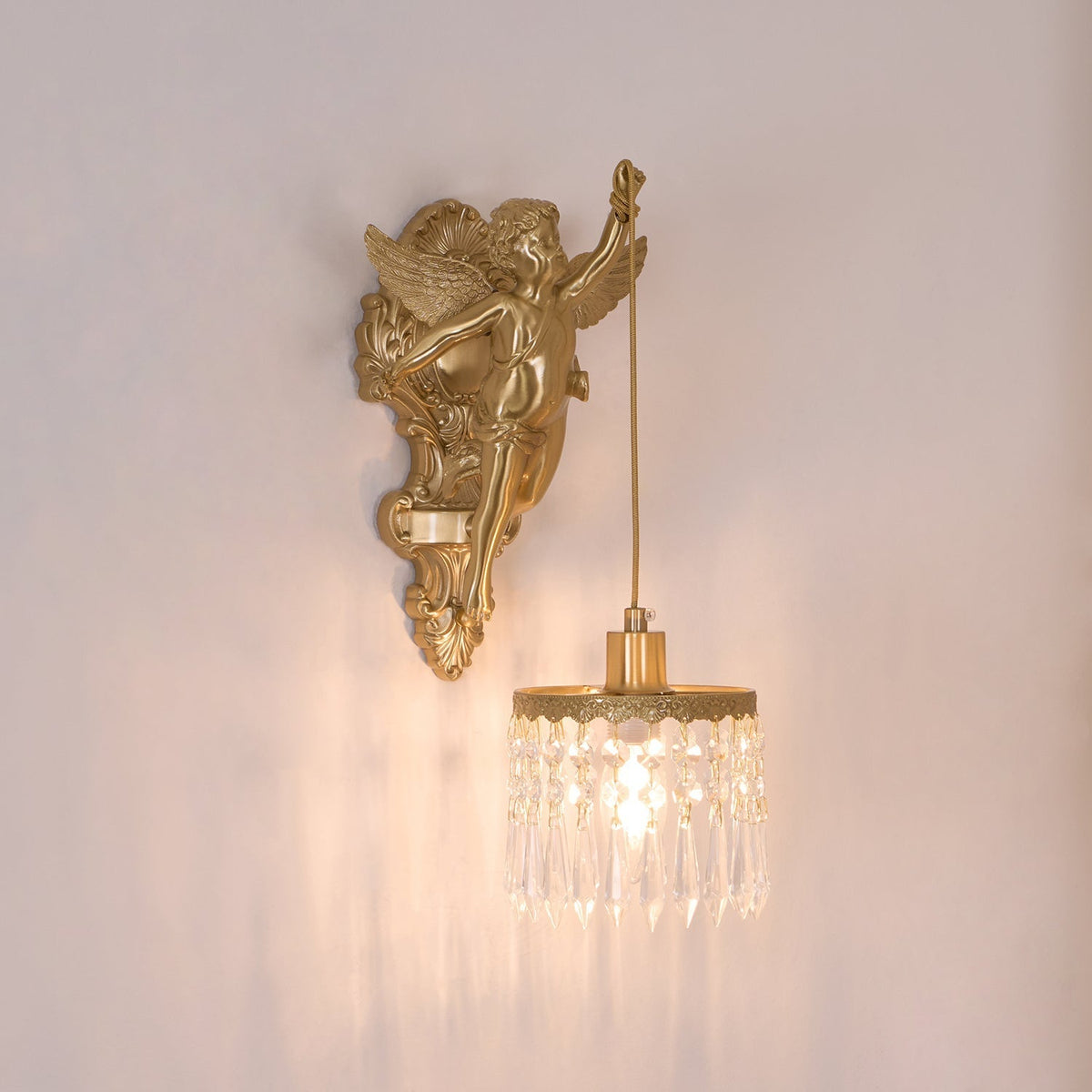 Bex aplique de pared Flying Angel de vidrio