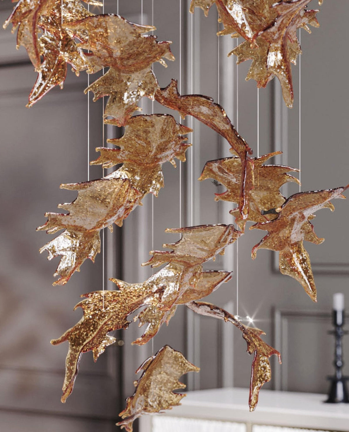 Cosolion lámpara de araña Bird Ámbar transparente vidrio