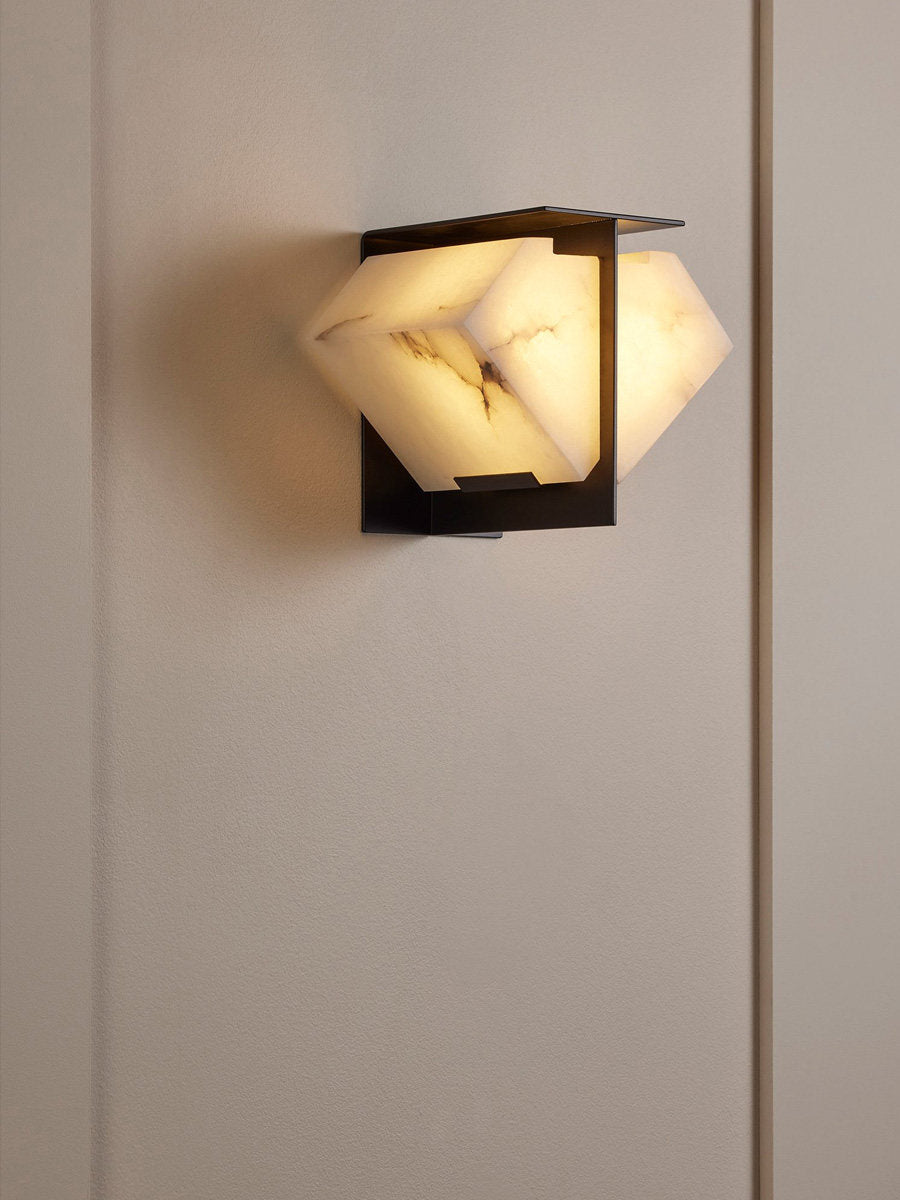 Albanelia aplique de pared Halo en alabastro