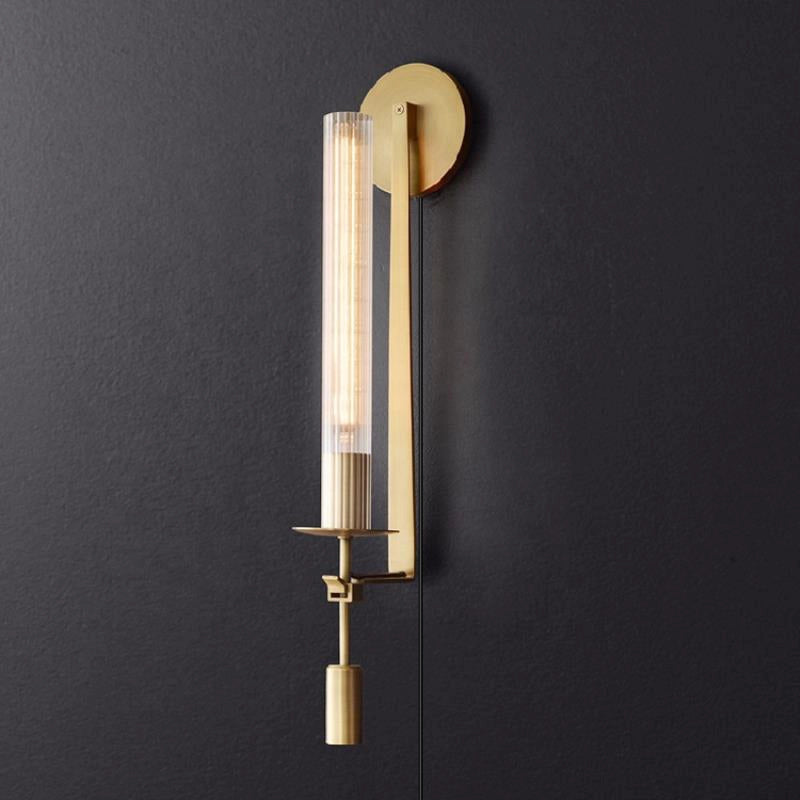 Ceshaisra aplique de pared en latón con vidrio y enchufe enchufable