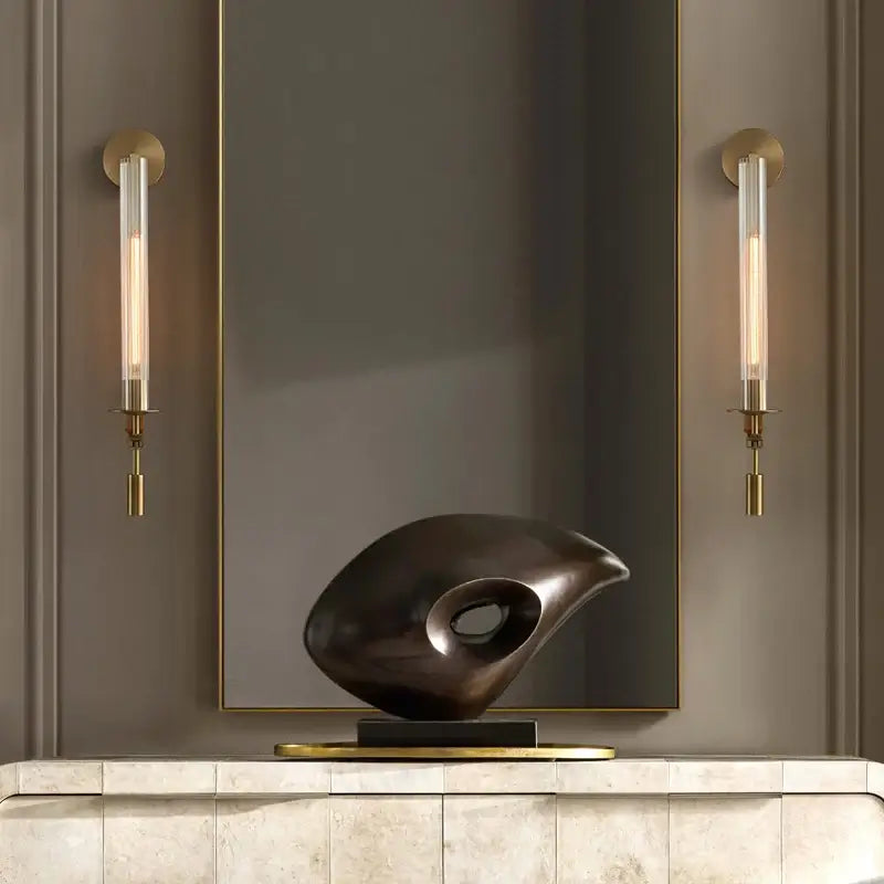 Ceshaisra aplique de pared en latón con vidrio y enchufe enchufable